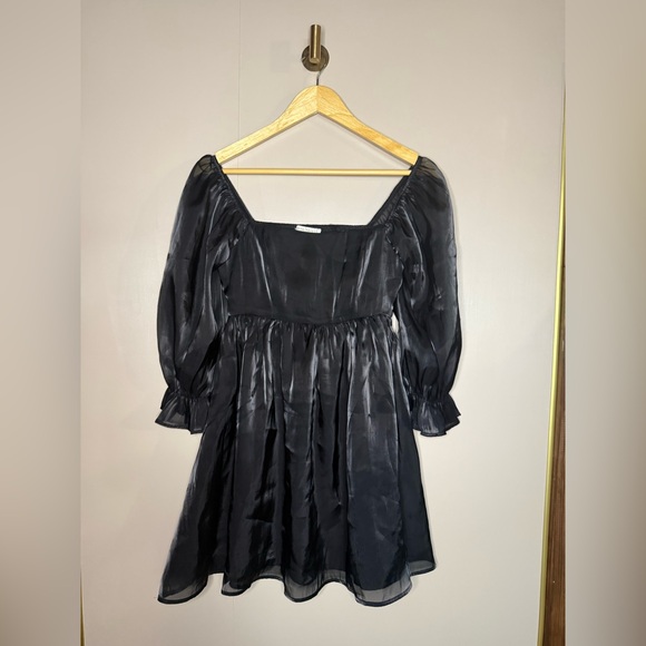 Thirty Thirty Seeing Stars Black Babydoll Dress S - Picture 3 of 8